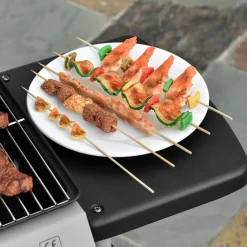 Barbacoa de gas Outsunny 2 quemadores 5,6kW con ruedas negro 99x104x49 cm
