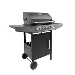 Barbacoa de gas Pegaso Hannover Grill 3 fuegos 110x110x46 cm negro