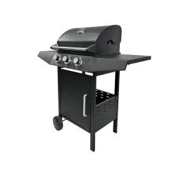 Barbacoa de gas Pegaso Hannover Grill 3 fuegos 110x110x46 cm negro