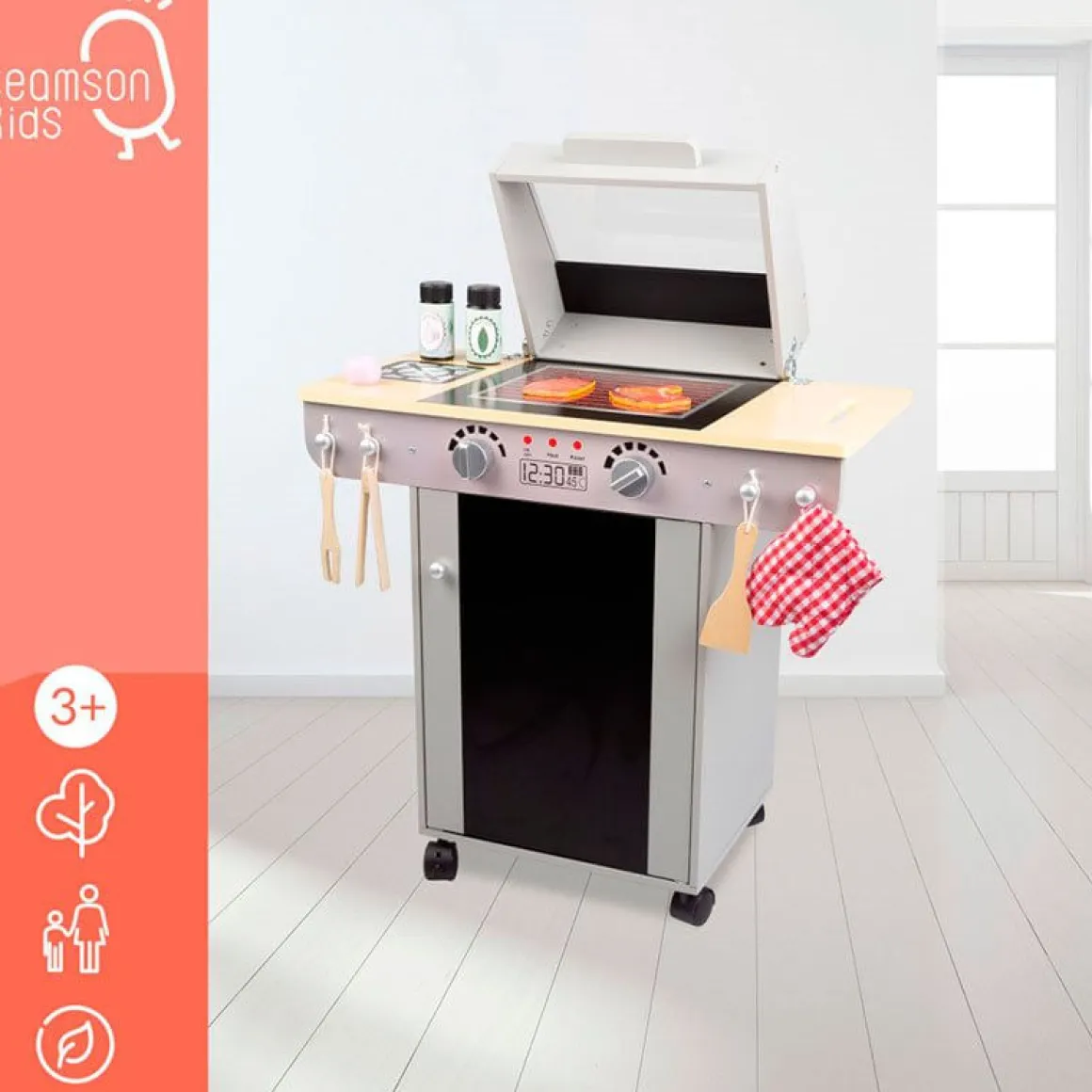 Barbacoa de juguete Teamson Kids +3A gris/natural 66,5x60x30 cm