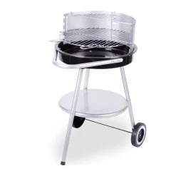 Barbacoa de pie abierta inox/negro Ø47 cm