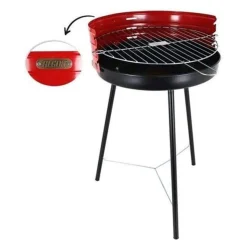 Barbacoa redonda Algon negro/rojo Ø42 cm