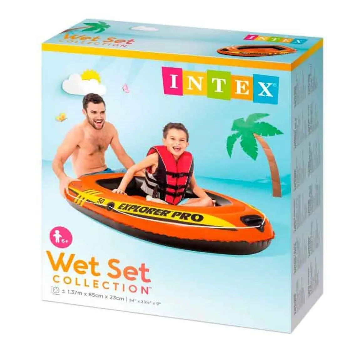 Barca hinchable infantil Explorer Pro 50 Intex +6A naranja 23x137x85 cm