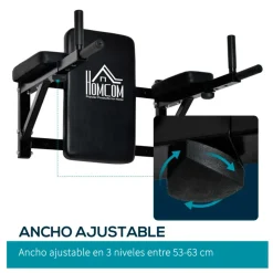 Barra de musculación Homcom ajustable negro 48x70x56/63 cm
