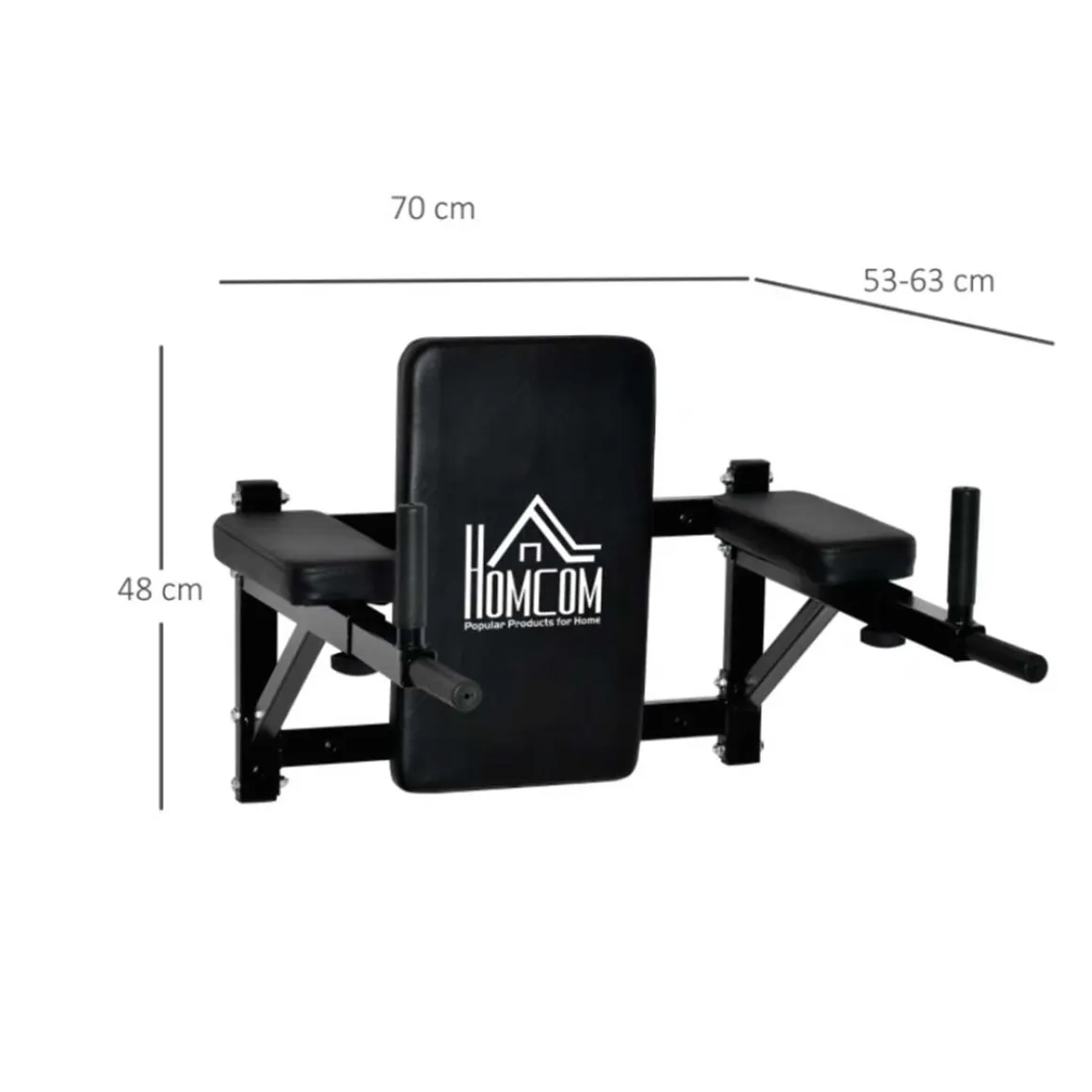 Barra de musculación Homcom ajustable negro 48x70x56/63 cm
