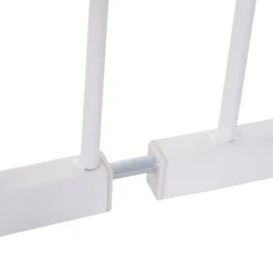 Barrera de seguridad PawHut extensible puertas y escaleras metal blanco 76x72-107 cm