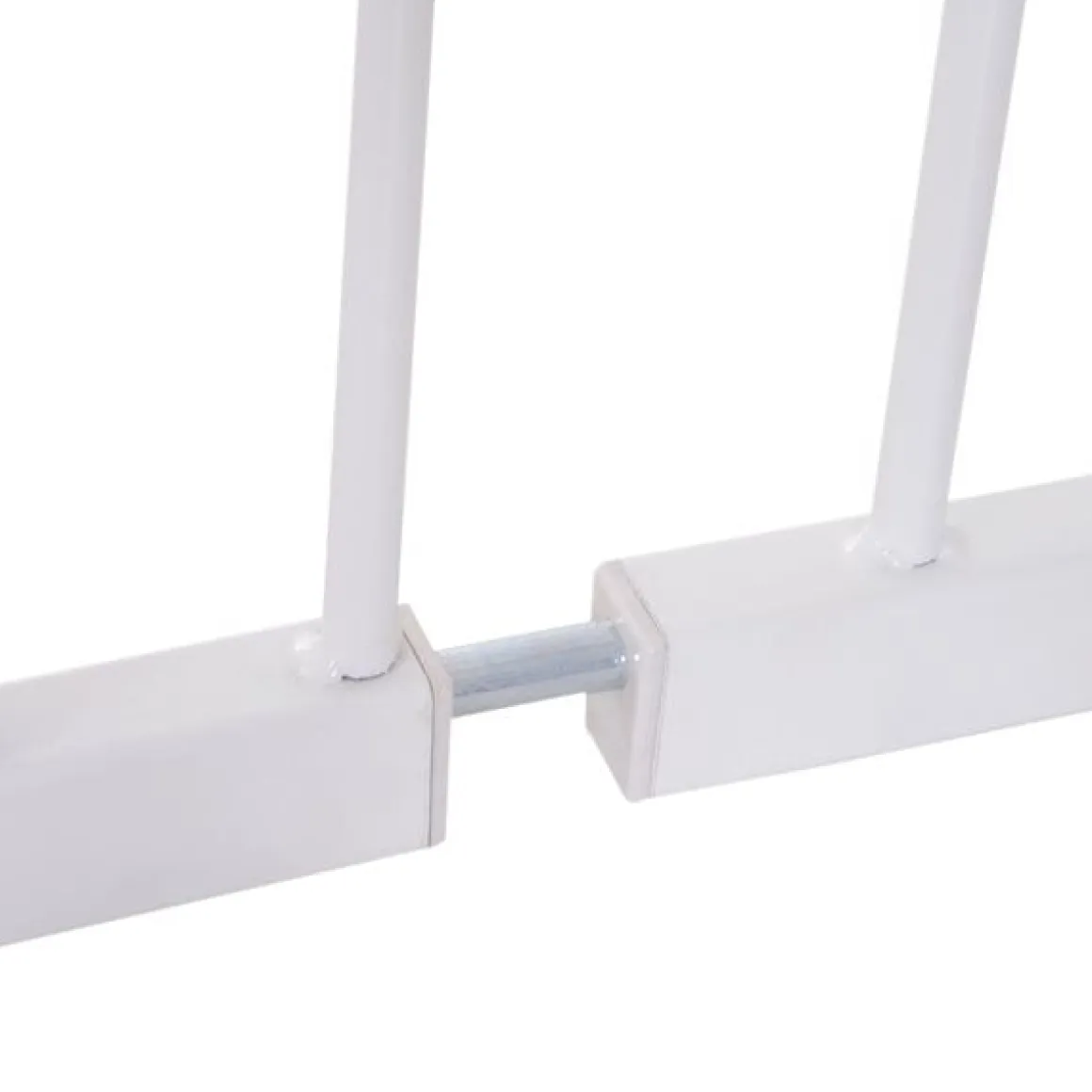 Barrera de seguridad PawHut extensible puertas y escaleras metal blanco 76x72-107 cm