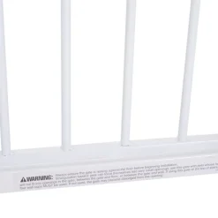 Barrera de seguridad PawHut extensible puertas y escaleras metal blanco 76x72-107 cm