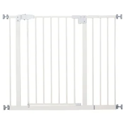 Barrera de seguridad PawHut con cierre automático blanco 76,2x74 cm