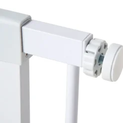 Barrera de seguridad PawHut para mascotas extensible con 2 extensiones blanco 76x70 cm