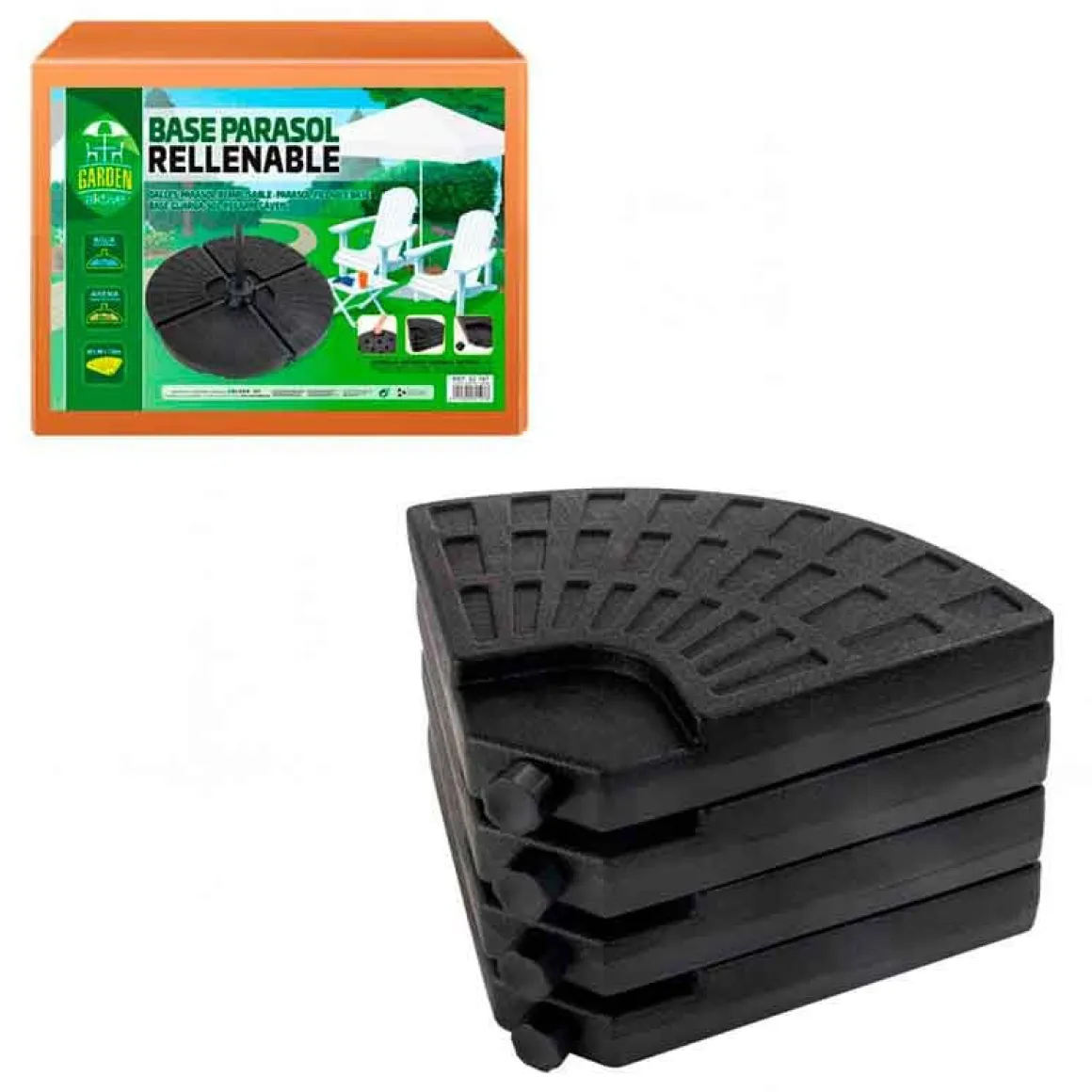 Base de sombrilla Aktive rellenable negro Ø96 cm