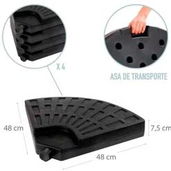 Base de sombrilla Aktive rellenable negro Ø96 cm
