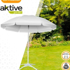 Base de sombrilla Aktive Garden plegable 4 patas 25/32mm blanco Ø65x60,5 cm