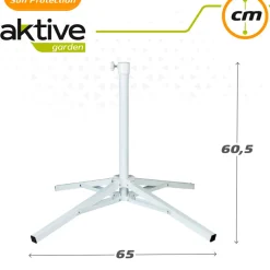 Base de sombrilla Aktive Garden plegable 4 patas 25/32mm blanco Ø65x60,5 cm