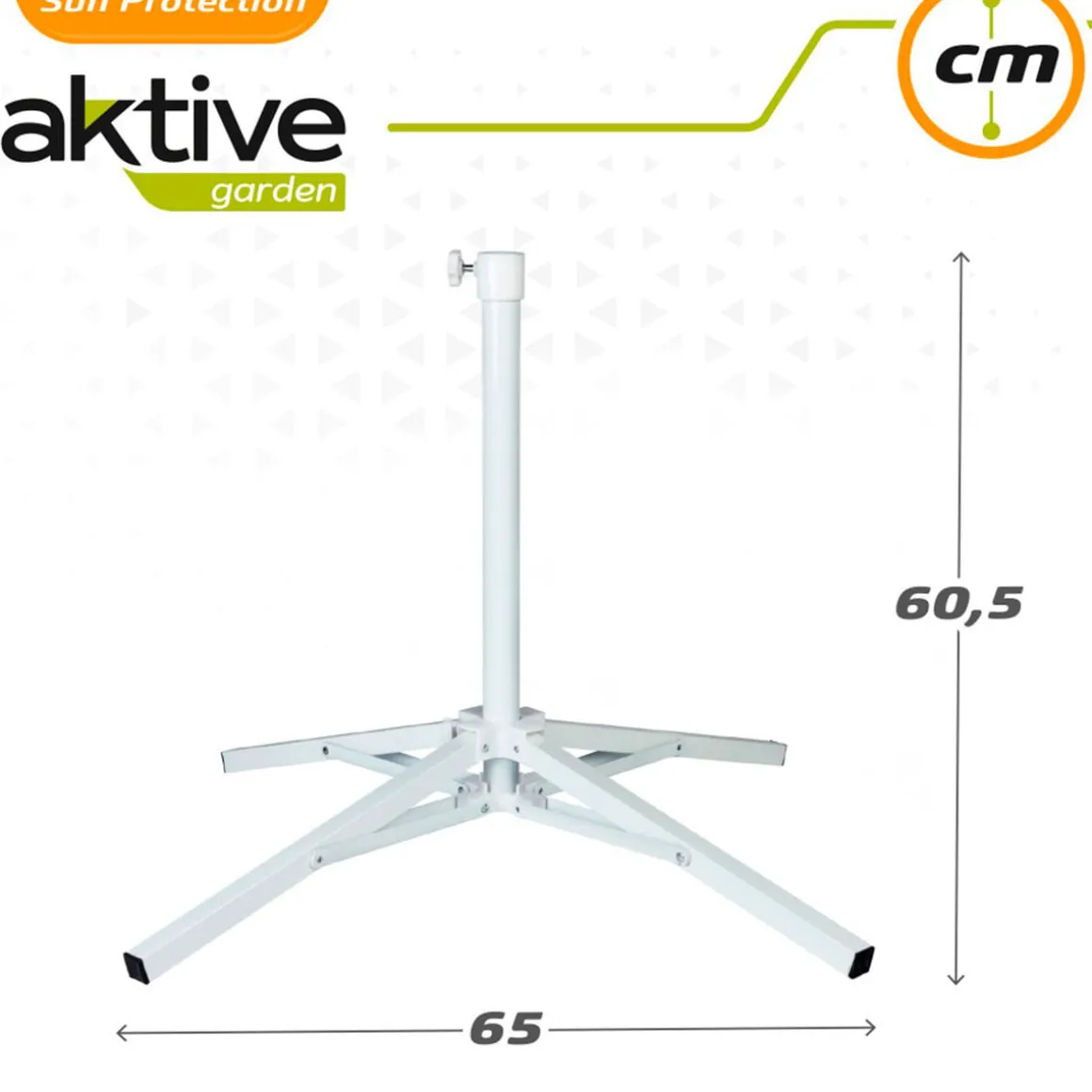 Base de sombrilla Aktive Garden plegable 4 patas 25/32mm blanco Ø65x60,5 cm