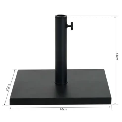Base de sombrilla Outsunny con botón de bloqueo 35/38/48mm negro 43x40x40 cm