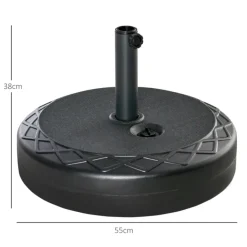 Base de sombrilla Outsunny rellenable redondo 38/48mm negro Ø55x38 cm
