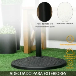 Base de sombrilla Outsunny 32/38 mm negro Ø46x34 cm