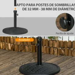 Base de sombrilla Outsunny 32/38 mm negro Ø46x34 cm