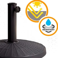 Base para sombrilla Aktive Garden forma redonda 10kg antracita 33,5xØ44,5 cm
