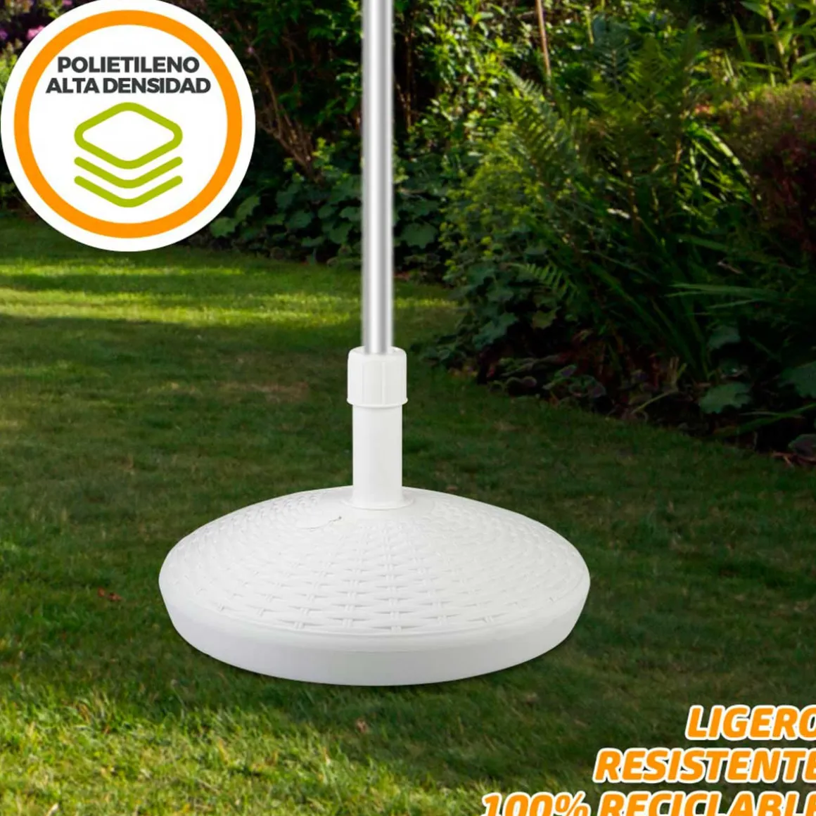 Base para sombrilla Aktive Garden forma circular 30kg blanco 35xØ58 cm