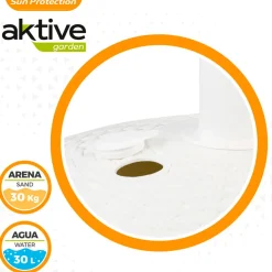Base para sombrilla Aktive Garden forma circular 30kg blanco 35xØ58 cm
