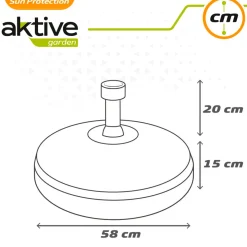 Base para sombrilla Aktive Garden forma circular 30kg blanco 35xØ58 cm