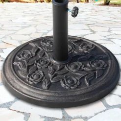 Base para sombrilla de jardín Outsunny 9kg negro Ø45,5x31 cm