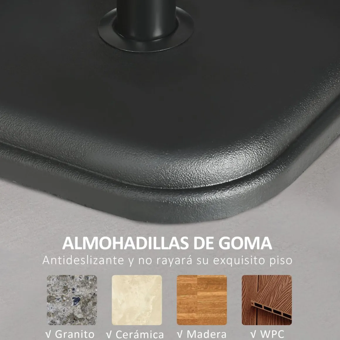 Base para sombrilla Kotom Outsunny 32/38 mm negro 31x36x36 cm