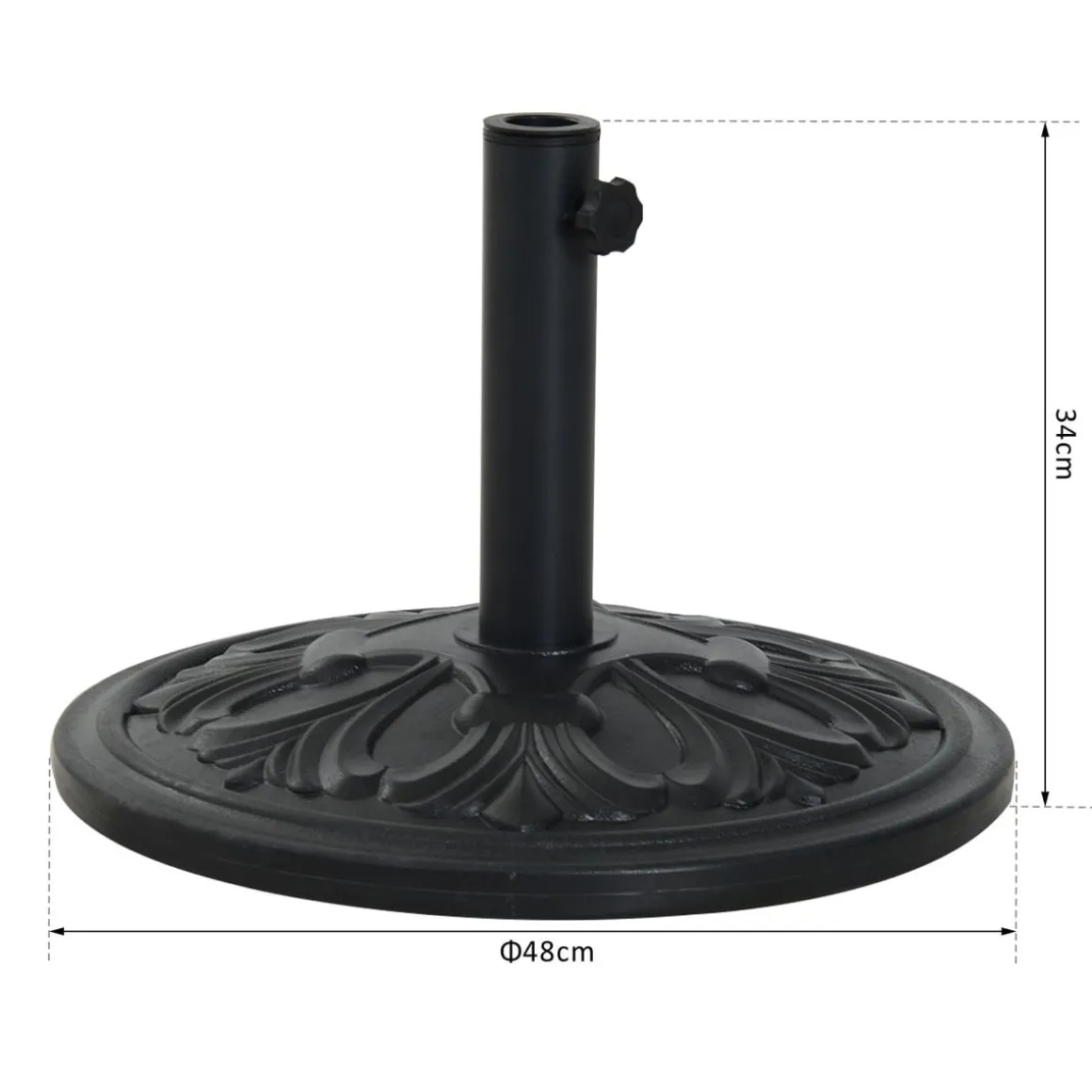 Base para sombrilla Nina Outsunny 35/38/48 mm negro Ø48 cm