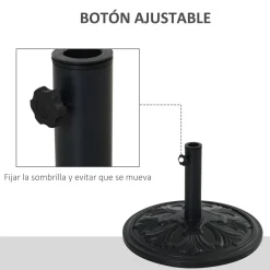 Base para sombrilla Nina Outsunny 35/38/48 mm negro Ø48 cm