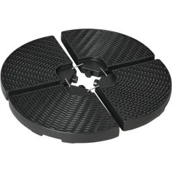 Base para sombrillas Tampa Outsunny 4 piezas rellenables negro Ø100x8 cm