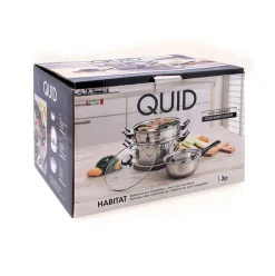 Batería de cocina Habitat Quid 3 piezas acero inoxidable