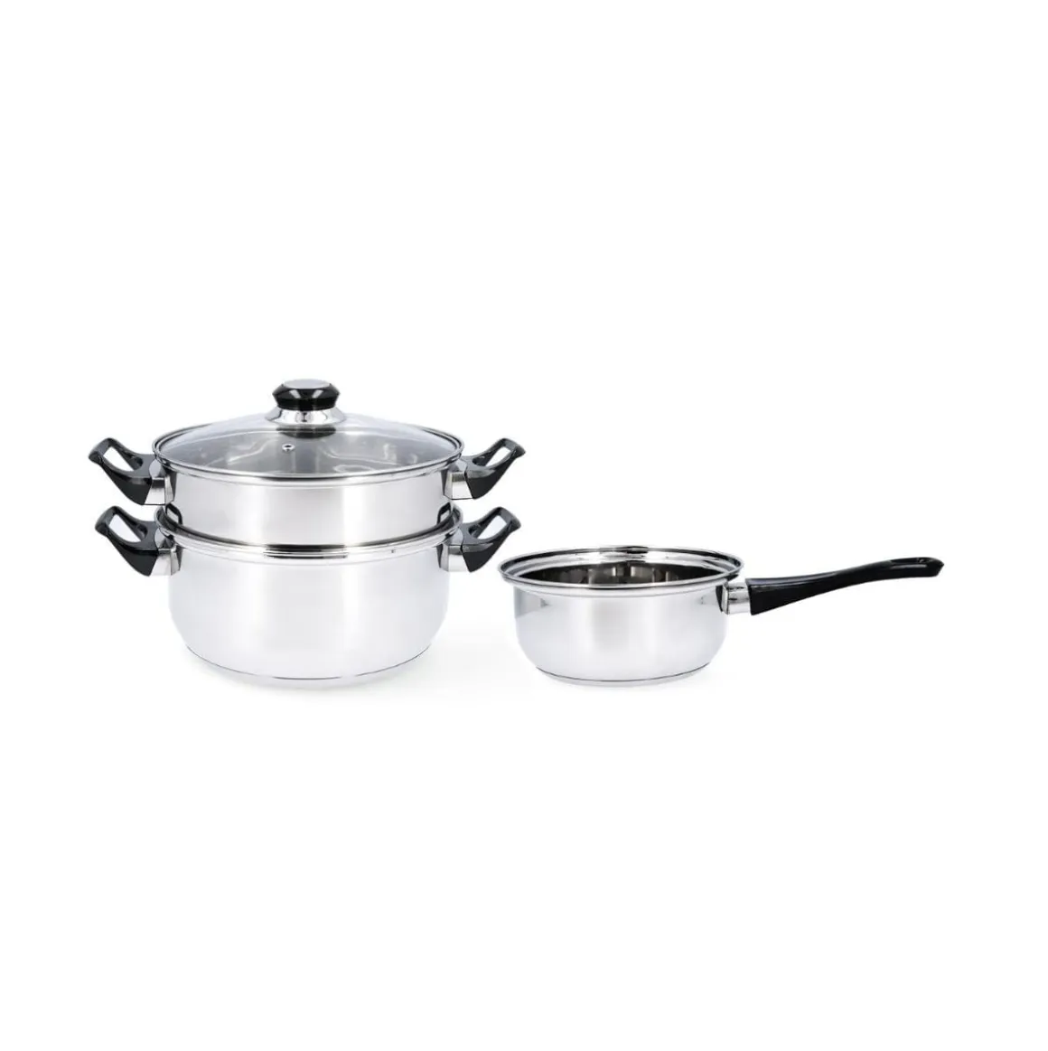 Batería de cocina Habitat Quid 3 piezas acero inoxidable