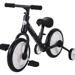 Bicicleta con pedales y ruedas +2A negro 54x35x85 cm