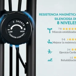 Bicicleta estática SportNow diseño plegable con respaldo azul 109x43x97 cm