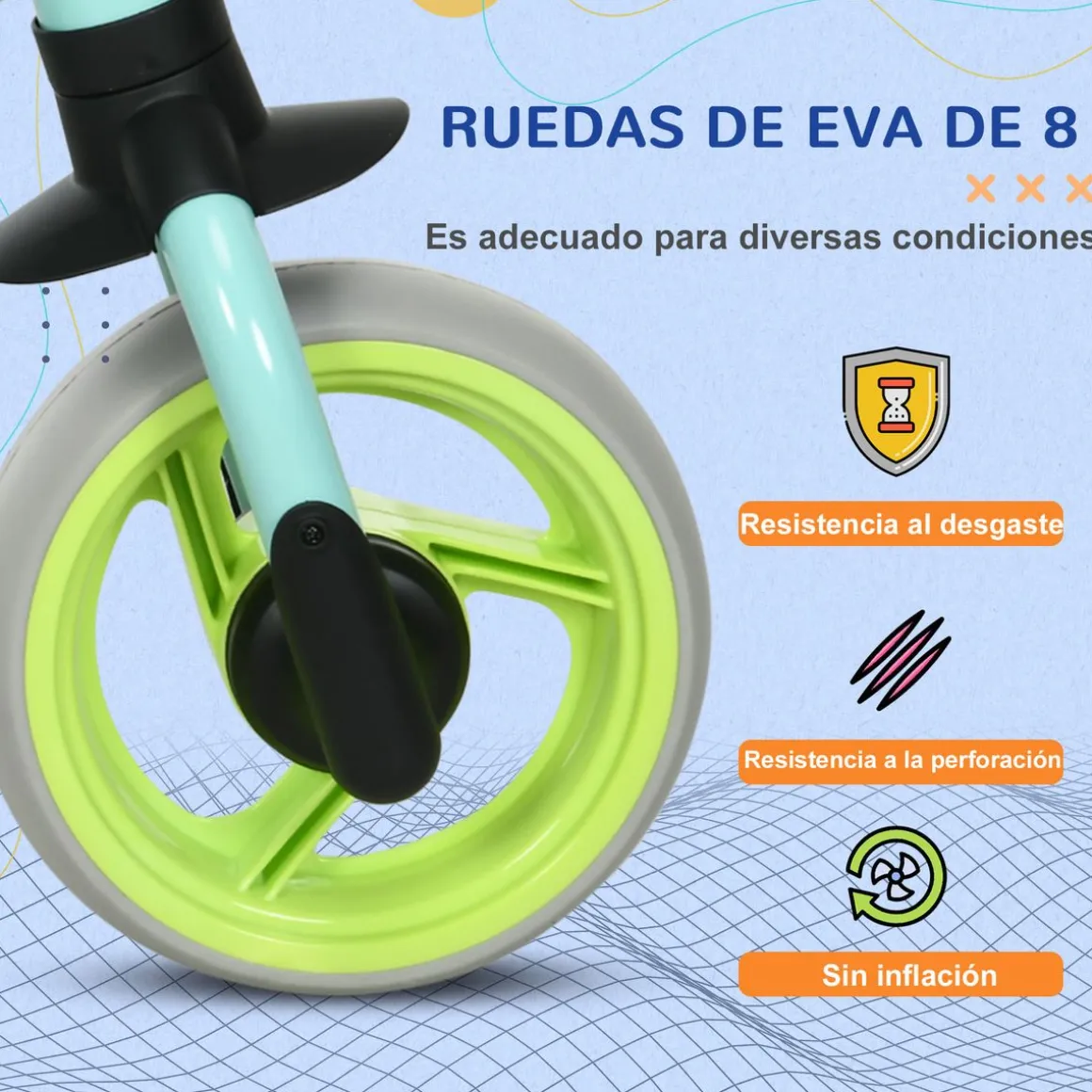 Bicicleta sin pedales Daisy Aiyaplay +18M altura ajustable 47x66,5x34 cm