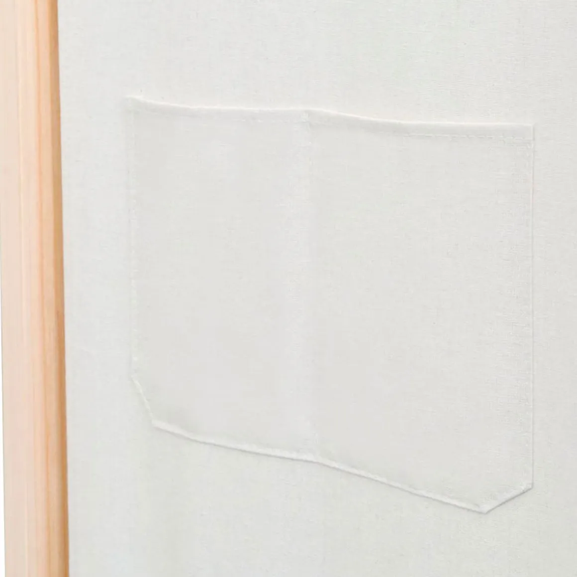 Biombo divisor con 6 paneles de tela crema 170x240x4 cm