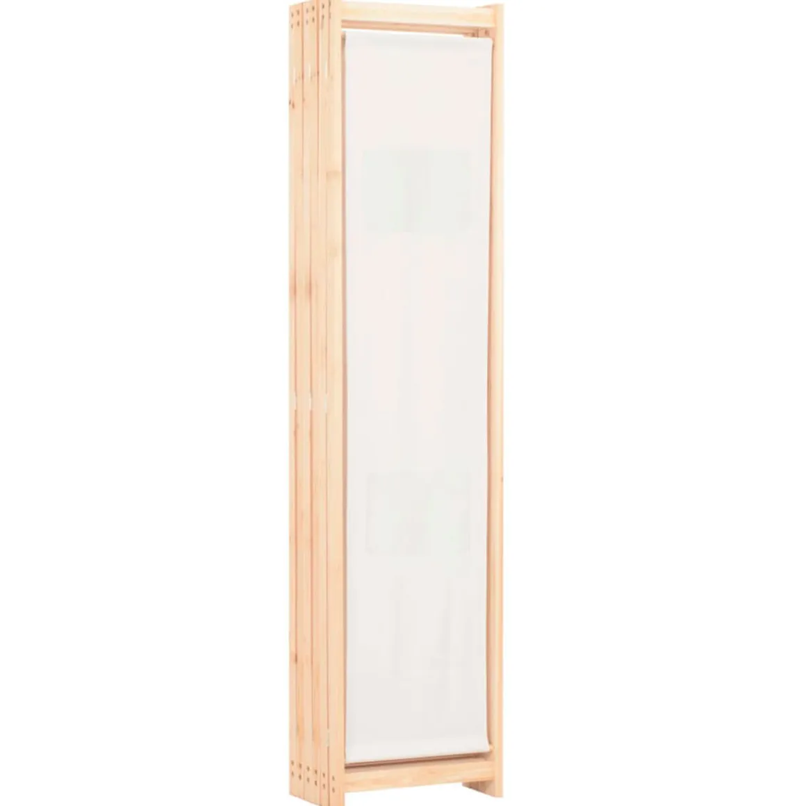 Biombo divisor con 6 paneles de tela crema 170x240x4 cm