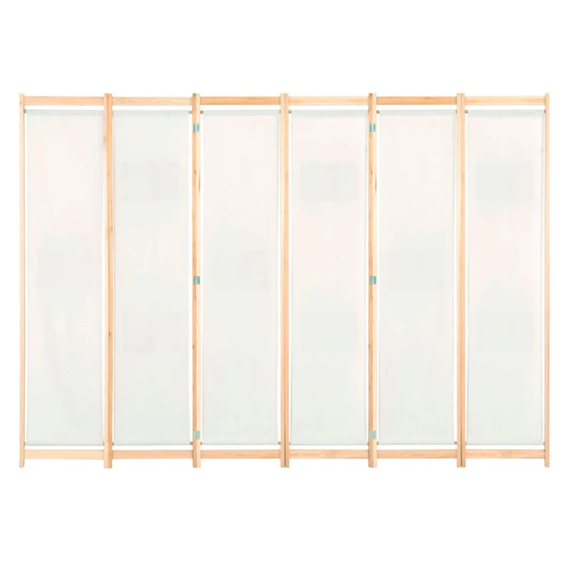 Biombo divisor con 6 paneles de tela crema 170x240x4 cm