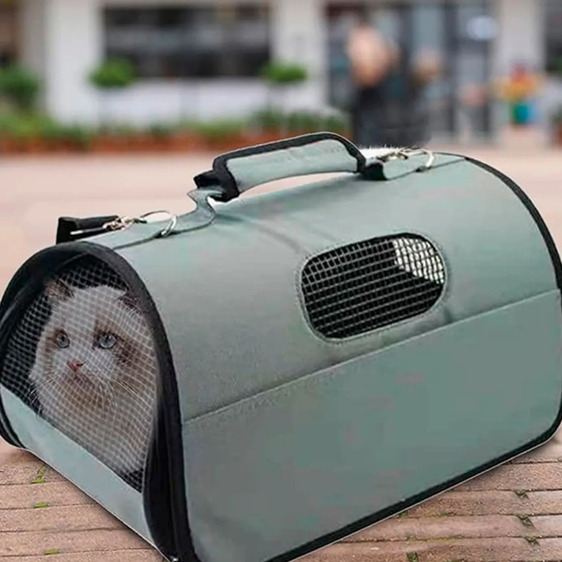 Bolsa transportín pequeñas mascotas con asa 25x25x43 cm