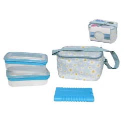 Bolsa térmica Margaritas con 2 tuppers multicolor 13x17x23 cm