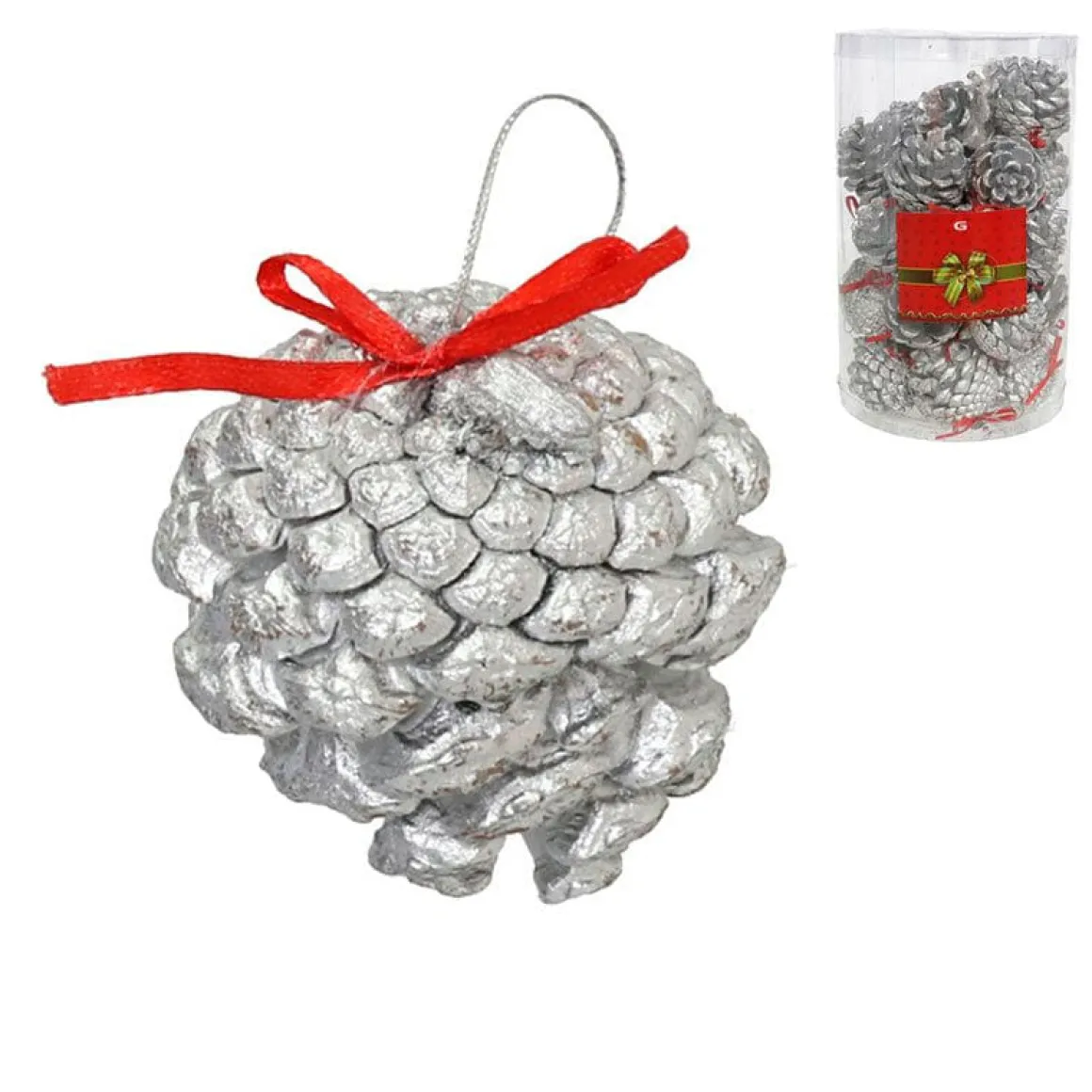 Bote 30 piñas con lazo para colgar 30x15x15 cm