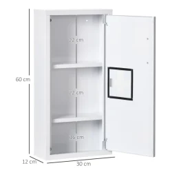 Botiquín Kleankin 3 compartimentos con puerta magnética blanco 60x30x12 cm