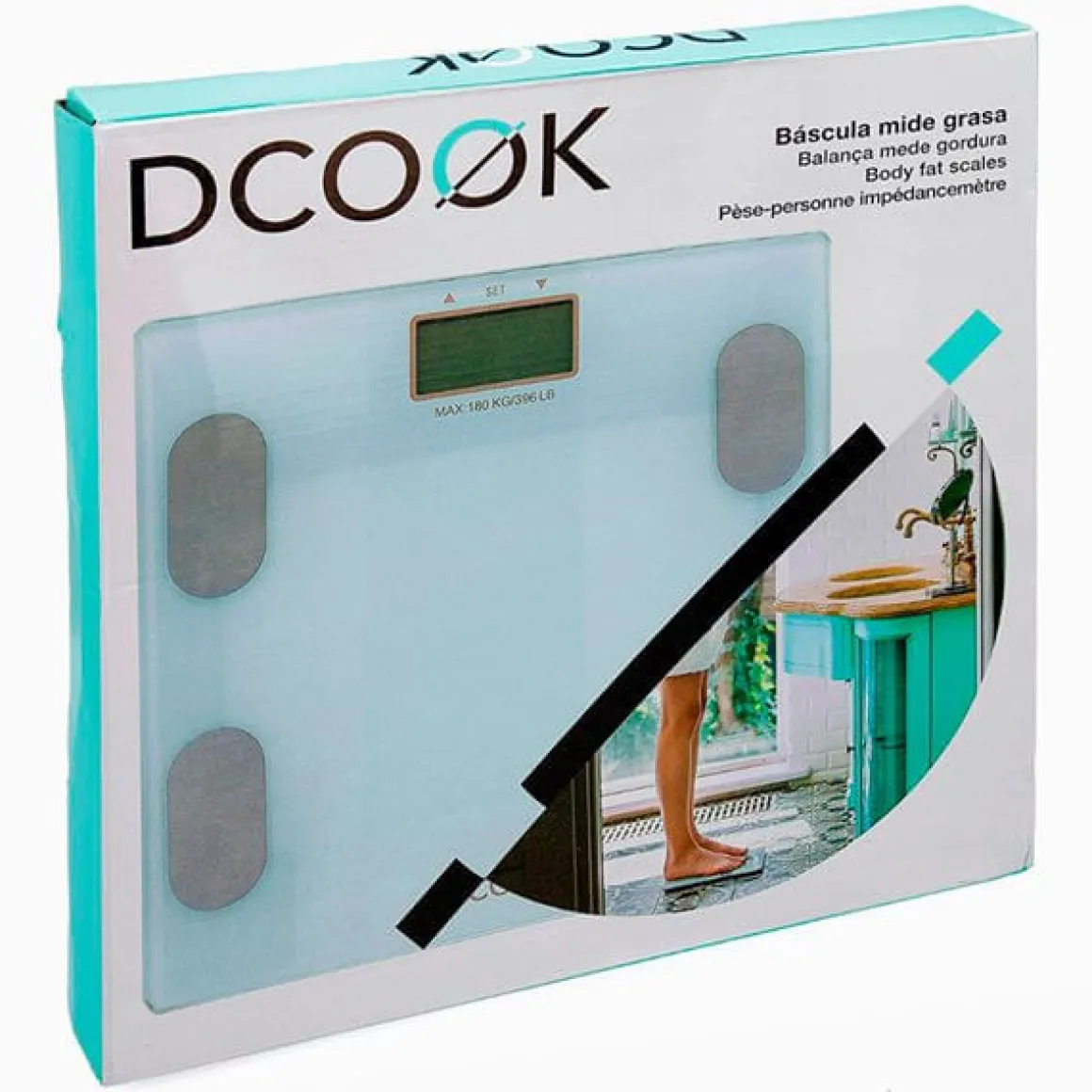 Báscula mide grasa de cristal Dcook