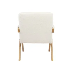 Butaca Agatha con apoyabrazos natural/blanco 82x66x78,5 cm