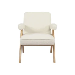Butaca Agatha con apoyabrazos natural/blanco 82x66x78,5 cm