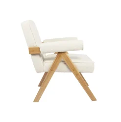 Butaca Agatha con apoyabrazos natural/blanco 82x66x78,5 cm