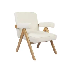 Butaca Agatha con apoyabrazos natural/blanco 82x66x78,5 cm