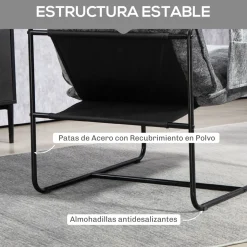 Butaca Albert Homcom bolsillos laterales gris 81x68x78 cm
